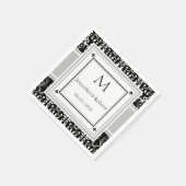 Monogram Damask Wedding Napkin Serviette (Ecke)