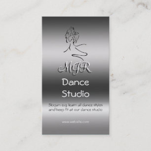 Monogram Dance Studio, Dancers Logo, Metallic-Look Visitenkarte