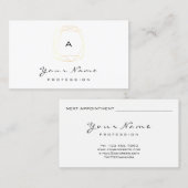 Monogram Dandelion Diamond White Gold Blogger Terminkarte (Vorne/Hinten)