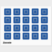 Monogram danke Gray Frame Silver Wedding Royal Blu Quadratischer Aufkleber (Blatt)