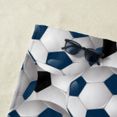 Monogram Dark Blue Black Soccer Ball Pattern Strandtuch (Beispiel)