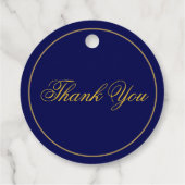 Monogram Dark Blue und Gold Wedding Vielen Dank Geschenkanhänger (Rückseite)