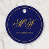 Monogram Dark Blue und Gold Wedding Vielen Dank Geschenkanhänger (Vorderseite)