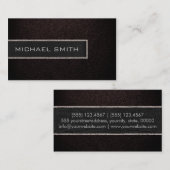 Monogram Dark Brown Leather Look Visitenkarte (Vorne/Hinten)