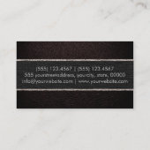 Monogram Dark Brown Leather Look Visitenkarte (Rückseite)