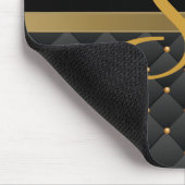 Monogram Dark Gold & Black Muster Design Mousepad (Ecke)