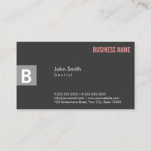 Monogram Dark Gray Dentis Business Card Visitenkarte