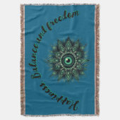 Monogram Dark Green Evil Eye Green Symbol auf blau Decke (Vorderseite Vertikal)
