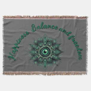 Monogram Dark Green Evil Eye Symbol auf grau   Decke