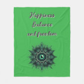 Monogram Dark Green Evil Eye Symbol auf grün | Fleecedecke (Vorderseite)