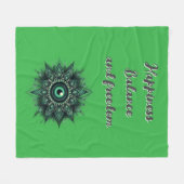 Monogram Dark Green Evil Eye Symbol auf grün | Fleecedecke (Vorderseite (Horizontal))
