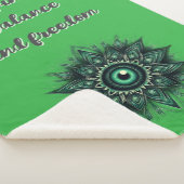 Monogram Dark Green Evil Eye Symbol auf grün | Sherpadecke (3/4)