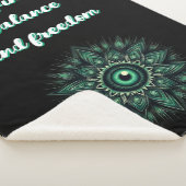 Monogram Dark Green Evil Eye Symbol auf schwarz | Sherpadecke (3/4)