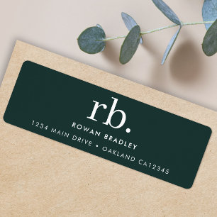 Monogram Dark Green Stilvoll Moderne Rücksendeadre