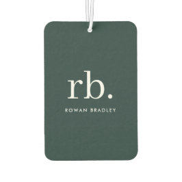 Monogram Dark Green Stylish Modern Minimalist Autolufterfrischer