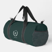 Monogram Dark Green Stylish Modern Minimalist Duffle Bag (Rechte Ecke)