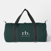 Monogram Dark Green Stylish Modern Minimalist Duffle Bag (Vorderseite)