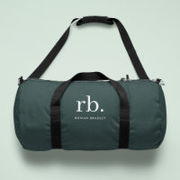 Monogram Dark Green Stylish Modern Minimalist