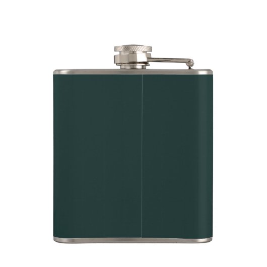 Monogram Dark Green Stylish Modern Minimalist Flachmann (Rückseite)
