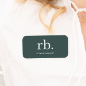 Monogram Dark Green Stylish Modern Minimalist Namensschild