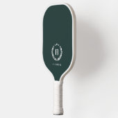 Monogram Dark Green Stylish Modern Minimalist Pickleball Schläger (Links)