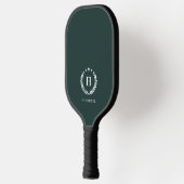Monogram Dark Green Stylish Modern Minimalist Pickleball Schläger (Links)