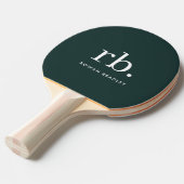 Monogram Dark Green Stylish Modern Minimalist Tischtennis Schläger (Vorderseite)