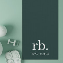 Monogram Dark Green Stylish Modern Minimalist