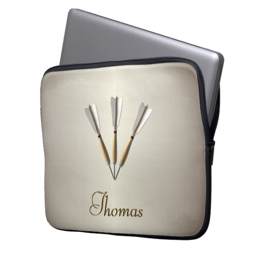 Monogram Darts Design Laptopschutzhülle (Vorderseite Links)