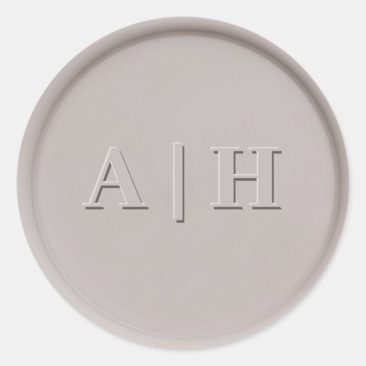 Monogram Date Clay Wax Siegel Aufkleber (Vorderseite)