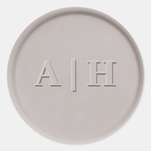Monogram Date Clay Wax Siegel Aufkleber