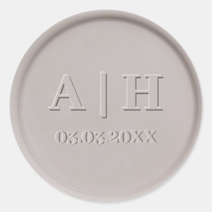 Monogram Date Clay Wax Siegel Aufkleber
