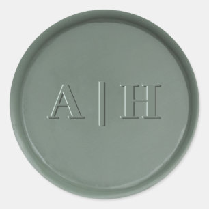 Monogram Date Dark Sage Wax Siegel Sticker