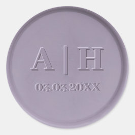 Monogram Date Lavendel Wax Siegel Sticker