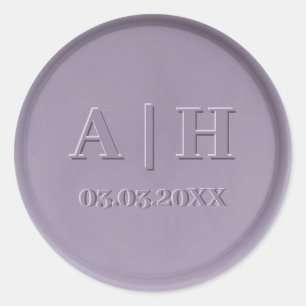 Monogram Date Lavendel Wax Siegel Sticker