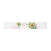 Monogram & Date Sunflower Mason Jar Wedding Einladungsbanderole (Flach)