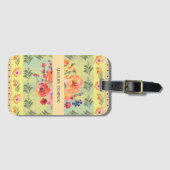 Monogram Decorative Aquarellgelb niedlich Gepäckanhänger (Vorderseite (Horizontal))