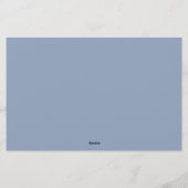 Monogram Decorative Typografie | Dusty Blue Briefpapier (Rückseite)