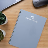 Monogram Decorative Typografie Dusty Blue Notizblock