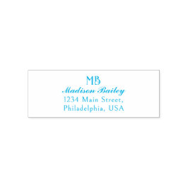 Monogram Decorative Typografie | Dusty Blue Return Permastempel