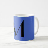 Monogram Deep Royal Black Modern Add Name Initial Kaffeetasse (VorderseiteRechts)