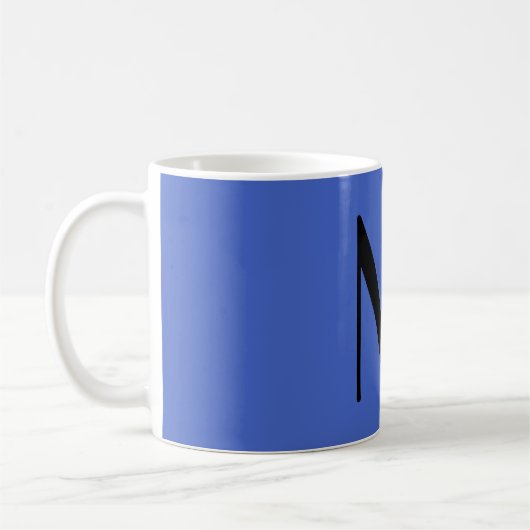Monogram Deep Royal Black Modern Add Name Initial Kaffeetasse (Links)