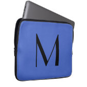 Monogram Deep Royal Black Modern Add Name Initial Laptopschutzhülle (Vorne Rechts)