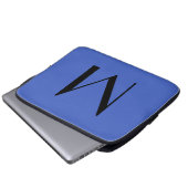 Monogram Deep Royal Black Modern Add Name Initial Laptopschutzhülle (Vorne Knopf)