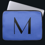 Monogram Deep Royal Black Modern Add Name Initial Laptopschutzhülle<br><div class="desc">Karo in unseren modernen minimalistischen Vorlagen,  um Ihnen zu helfen,  Ihr berufliches Produkt zu entwerfen.</div>