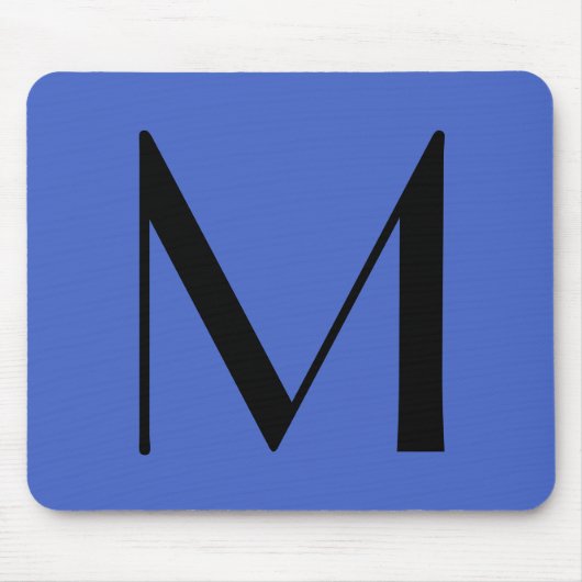 Monogram Deep Royal Black Modern Add Name Initial Mousepad (Vorne)