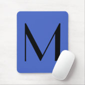 Monogram Deep Royal Black Modern Add Name Initial Mousepad (Mit Mouse)