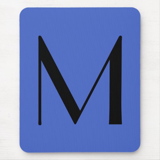 Monogram Deep Royal Black Modern Add Name Initial Mousepad (Vorne)