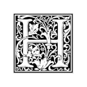 Monogram-Dekorationsbrief H Gummistempel (Prägung)