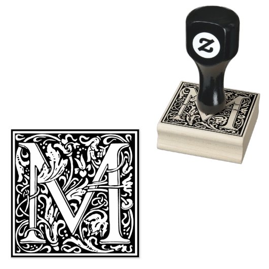 Monogram-Dekorationsbrief M Gummistempel (Stempel)